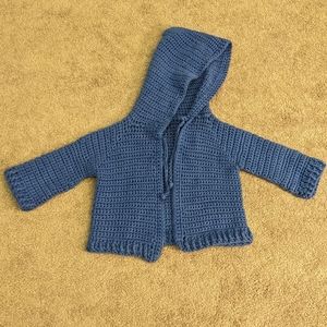 Hand made crochet toddler hooded cardigan sweater